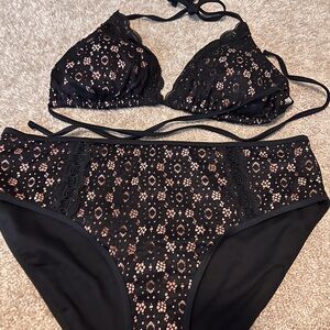Swimsuits For All Black Lace Bikini